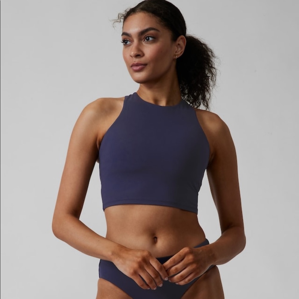 💙 Athleta Conscious Crop Bikini Top A-C // Dress Blue